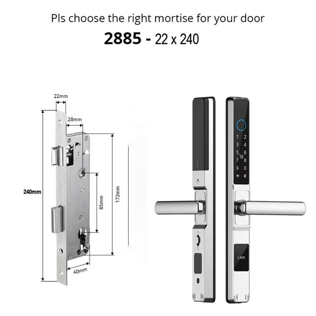 Waterproof Smart Door Lock Fingerprint APP Password RFID Card Keyless Digital Electronic Lock Aluminum/s Sliding ,Easy Installation