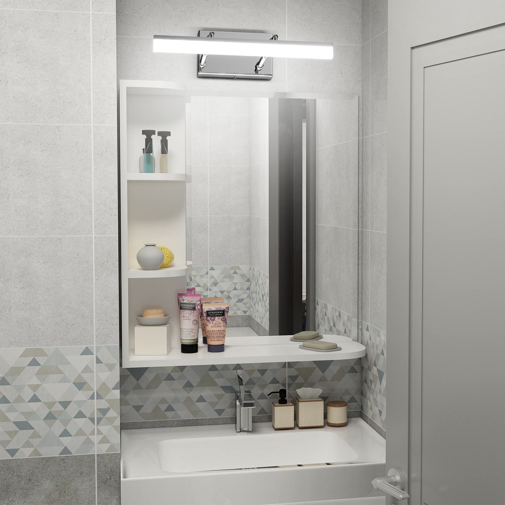 15.7 Inch Led Vanity Lights Adjustable Bathroom Wall Light Lighting Fixture Over Mirror Chrome Modern 5500k