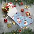 thumbnail image 6 of Coolnut Christmas Santa Claus Snowman Stocking 1pc, Large Fireplace Xmas Hanging Stockings with Plush Cuff for Family Holiday Party Decorations, 17.71"x 12.20", 6 of 7