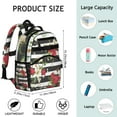 thumbnail image 6 of Floral Print Laptop Backpack, Water-Resistant, Multi-Layer Compartments, Lightweight, Buckle Closure, Great School or Travel Gift, 6 of 6