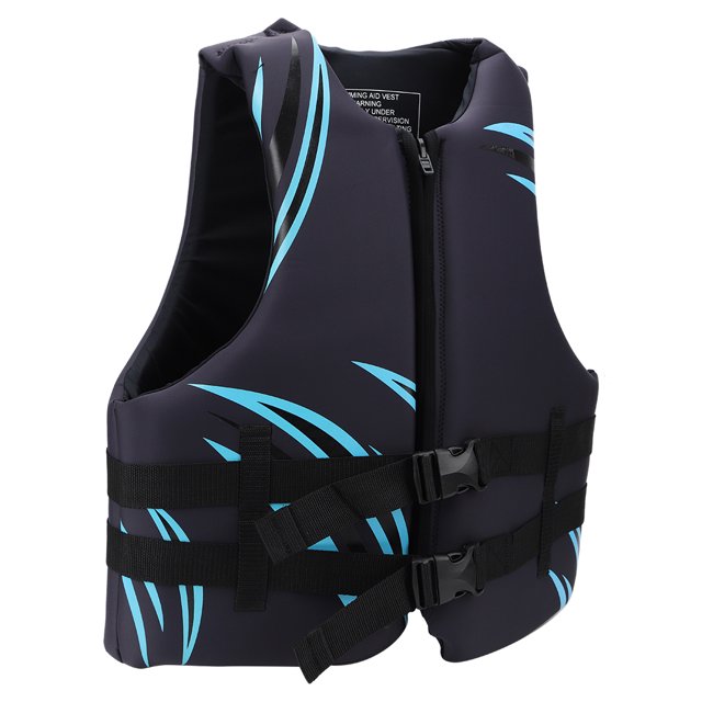 Chaleco salvavidas EPE de lana perlada para adultos, azul y negro, para lancha motora junto al mar, para natación, pesca, suministros a la deriva, azul, negro, L