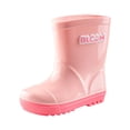 thumbnail image 3 of Angala Rain Boots For Boys Lightweight Waterproof Mid Calf Letter Appliques Easy On Kawaii Comfortable Fit Rain Boots Kids Size 3-3.5 Years Pink, 3 of 7
