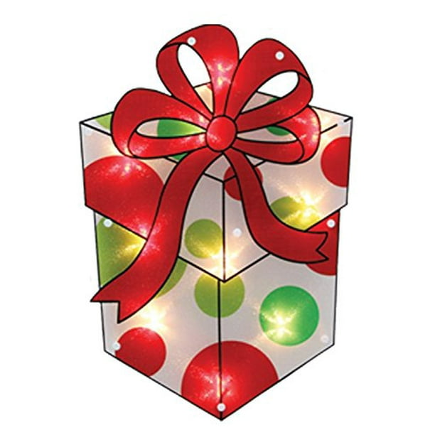 Lighted Present Christmas Lighted Window Decoration