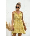 thumbnail image 3 of Soft Sexy V-neck Floral Summer Cross Front Beach Dress, 3 of 4