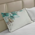 thumbnail image 2 of Turquoise Knitted Quilt Pillowcover, Flowers Buds Leaf at the top Left Corner Season Celebrating Theme, Standard King Size Pillow Cover for Bedroom, 36" x 20", Teal Pale Green, by Ambesonne, 2 of 2