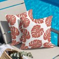 thumbnail image 2 of Throw Pillow Covers 24x24 Inch, Red Monstera Leaf Decorative Pillow Cases for Couch Sofa Bed, Tropical Plant Foliage Botanical Boho Cotton Linen Square Home Decor Pillowcases with Hidden Zipper, 2 of 9