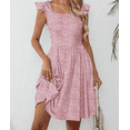 thumbnail image 5 of Women's Summer Dresses Casual Square Neck Floral Sundress with Pockets A Line Flowy Beach Dress, 5 of 6