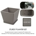 thumbnail image 5 of Kozyard 2Packs Taper Planter Indoor Outdoor Plant Pots with Tray Collecting Water for Porch, Patio, Backyard Planters Modern Décor for Tall Plants Flowers GrayishBrown, 5 of 7