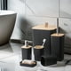 thumbnail image 5 of Set de accesorios de baño de 6 piezas | El juego de baño de plástico moderno incluye dispensador de jabón, soporte para cepillos de dientes, vaso, cubo de basura, cepillo de inodoro – blanco, gris, 5 of 6