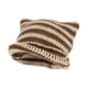 thumbnail image 2 of Gorro de ganchillo con orejas de gato, gorro de punto, gorro de moda a rayas, estilo retro, hecho a mano, suave Café y Beige, 2 of 9