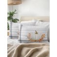 thumbnail image 3 of Outdoor Pillows Waterproof, White Pumpkin Fall Bedding Throw Pillows with Insert for Couch Sofa Bed, Thanksgiving Wooden Botanical Grey Striped 12x20 Inch Pillowcases Decorative Patio Pillow Set of 1, 3 of 8