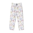 thumbnail image 6 of Uemuo Hand Drawn Rabbit Pattern Men's Wide Leg Palazzo Lounge Pants with Pockets Light Weight Loose Comfy Casual Pajama Pants-Medium, 6 of 9