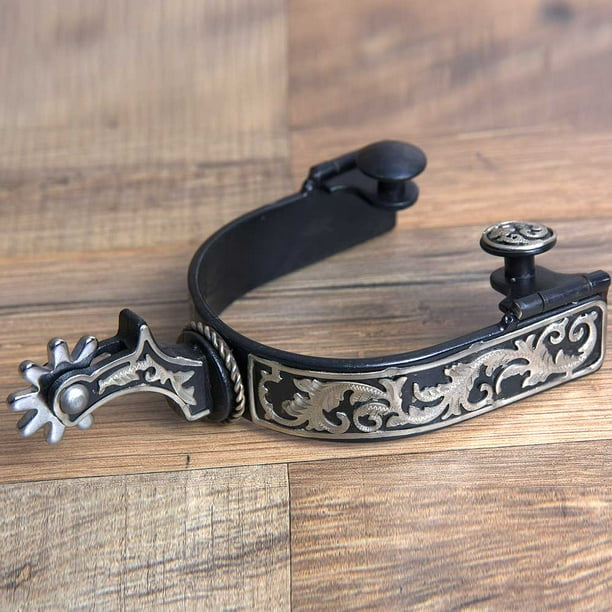 HILASON WESTERN BLACK STEEL LADIES HORSE RIDING SHOW SPURS PAIR