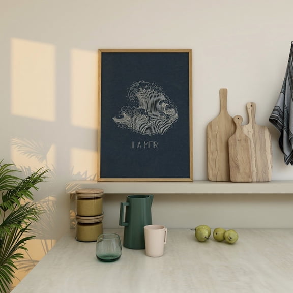 La Mer Coastal Print: Minimalist Beach House Decor UNFRAMED PAPER POSTER, Home Decor, Vintage Gift, Living Room Dercor
