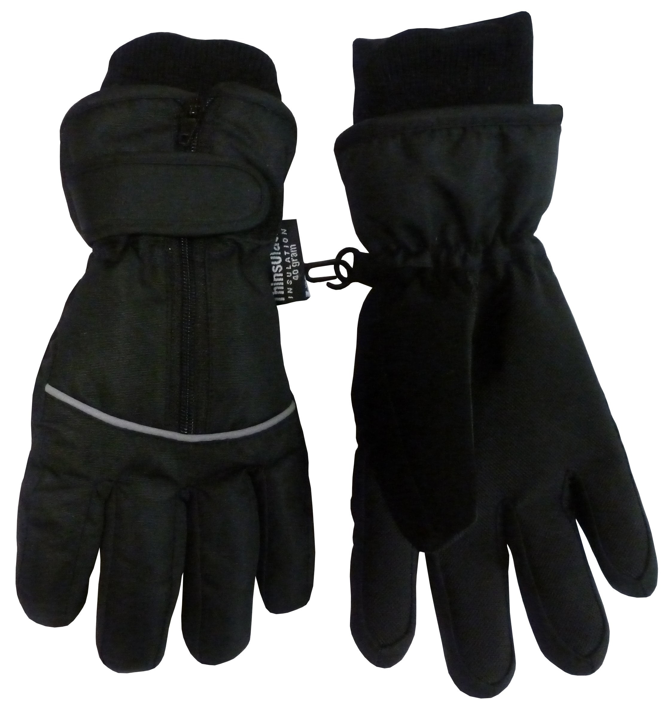 Heat Trends Kids Safety Reflector Thinsulate Waterproof Winter Snow Ski Mittens