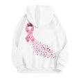thumbnail image 5 of GEWSEY Women Hoodies Cancer Awareness Support Pink Ribbon with Butterfly Graphic Top Sweatshirt (White, S), 5 of 5