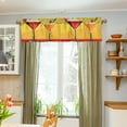 thumbnail image 3 of Yayeee Kitchen Valance Rod Pocket 54" x 18" Living Room Window Curtain, Orange Cocktails, 3 of 6