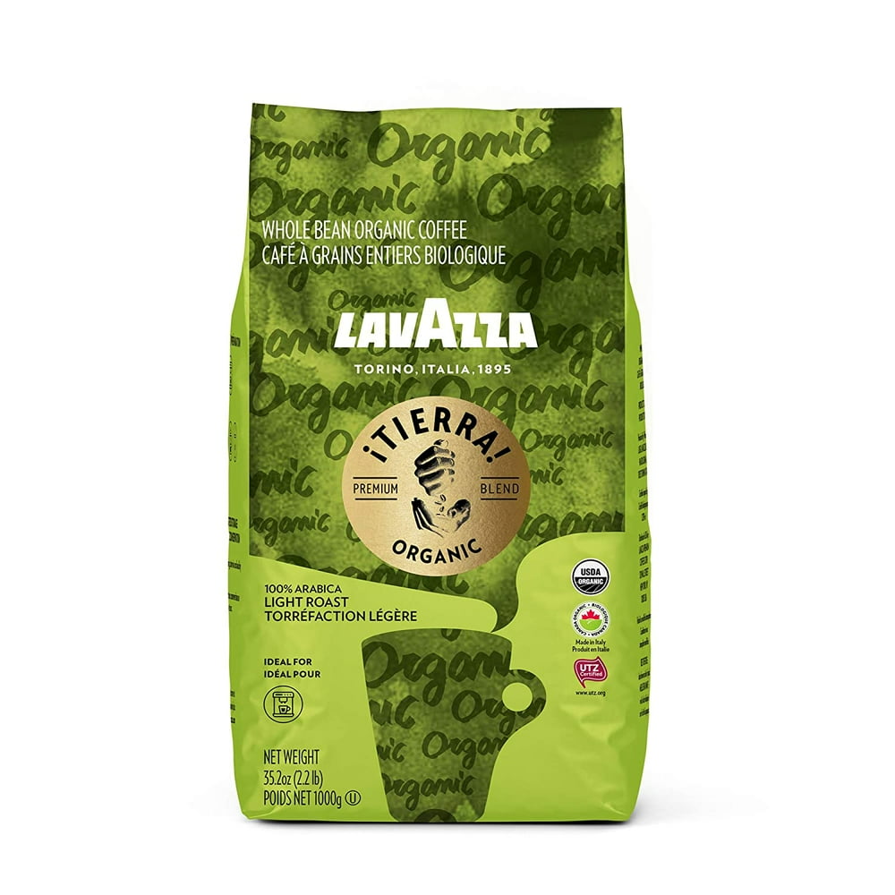 Lavazza Organic Tierra! Whole Bean Coffee Blend, Italian Roast, 2.2