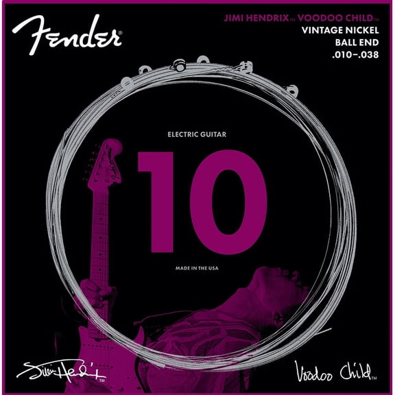 Fender Jimi Hendrix Voodoo Child Ball End Nickel Electric Guitar Strings 10-38
