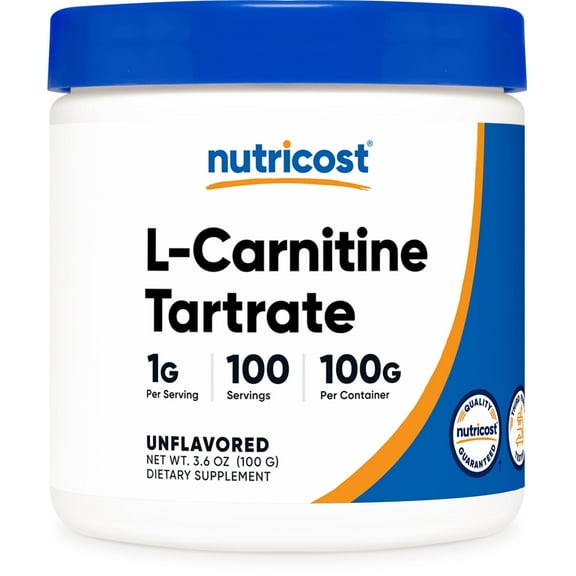 Nutricost L-Carnitine Tartrate Supplement Powder (100 Grams) - 1 Gram per Serving; 100 Servings
