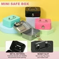 thumbnail image 4 of Small Cash Box, 2 Pcs Mini Safe Box Money Locker  Money Saving Boxes with Keys for Cash Watches Jewelry Personal Items, Black, Gray, 4 of 6