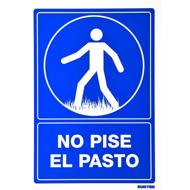 Letrero No Pise El Pasto Proteccion Civil 1 Pieza Surtek SES23