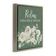 thumbnail image 4 of Stupell Industries Breathe & Unwind with Florals Bath & Laundry Painting Brown Floater Framed Canvas Art Print Wall Art, 25 x 25, 4 of 10