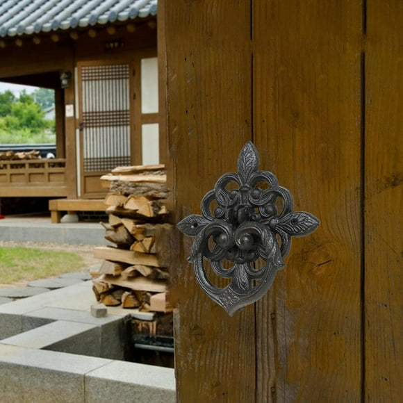 para puerta de entrada, decoración de manija de puerta, manija de puerta clásica con forma de pétalo de hoja decorativa, estilo antiguo para