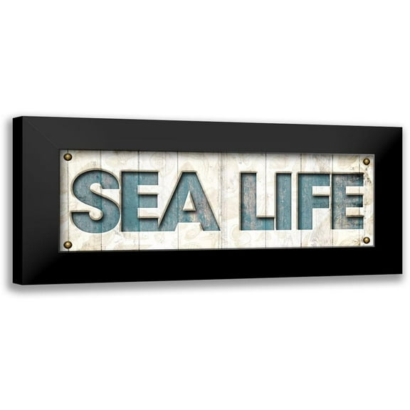 Grey, Jace 14x7 Black Modern Framed Museum Art Print Titled - Sea Life
