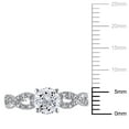 thumbnail image 3 of Everly Women's Engagement Anniversary Bridal 1 CT Created White Sapphire 1/10 CT T.W. Round-Cut Diamond (G-H, I1-I2) 10kt White Gold Solitaire Ring with Infinity Band with 4/Claw/Shared Prong Setting, 3 of 7
