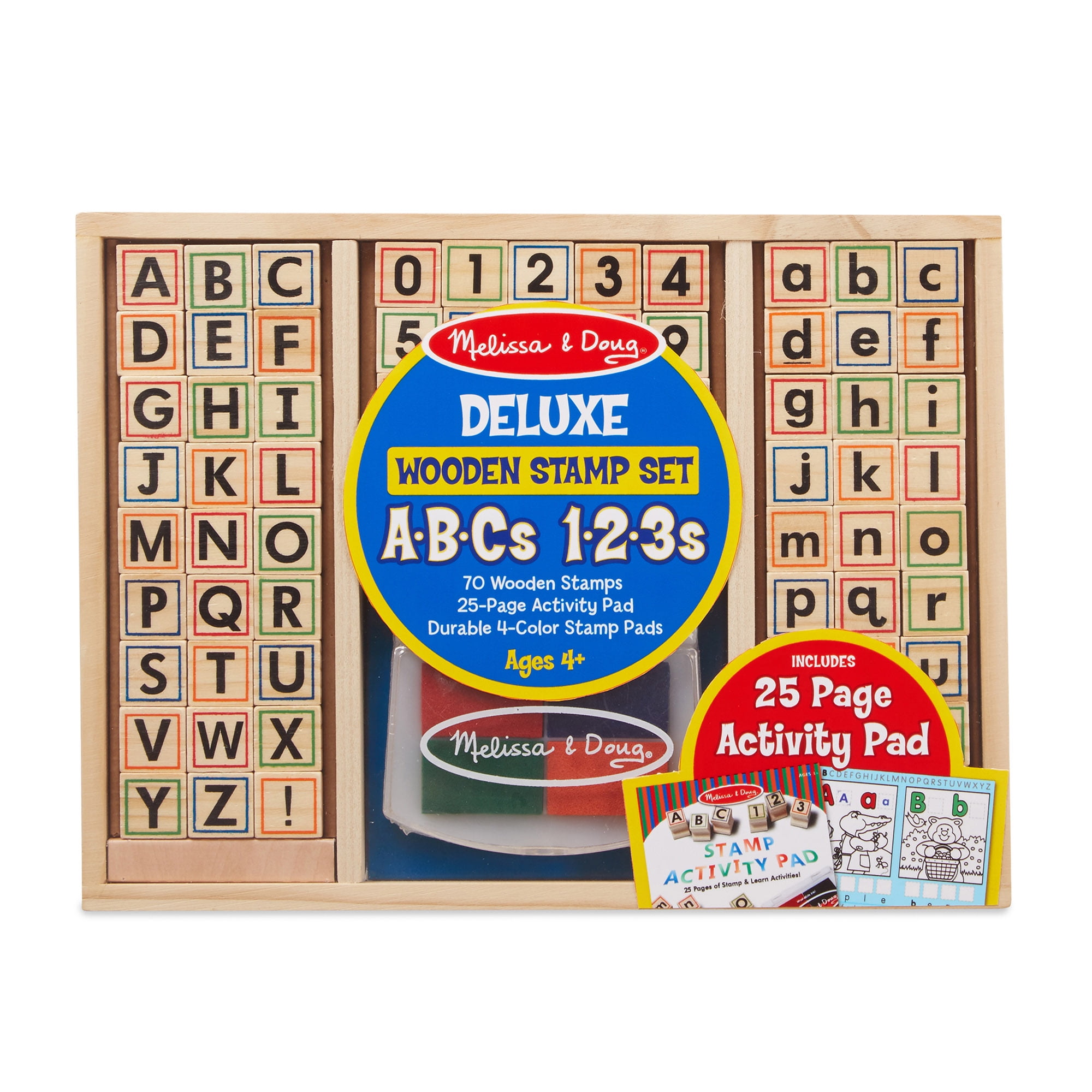 Wooden Alphabet Stamp Set – 56 Stamps With Lower-Case and Capital Letters –  Preschool Writing Toys, ABC Stamps, Kids Arts & Crafts, Letter Stamps For  Kids Ages 4 –  – Toys and Game Store