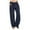 Navy, variant on Fnooota Womens Wide Leg Pants, 2025 Elastic Waist Casual Loose Fit Cotton Linen Pants Navy Size S-3XL