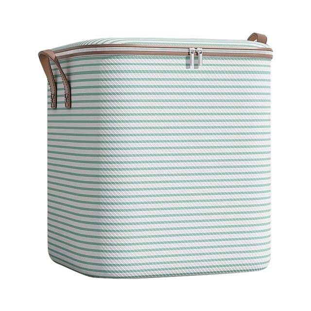 Storage Box | Cuxi Houndstooth Storage Box with Zipper, Large Capacity Clothes Organizer Bag for Bedding Quilt Pillow, Portable Wardrobe Moving Container Green1