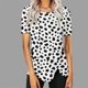 thumbnail image 1 of Fiudx Ofertas Relámpago Blusa Casual de Manga Corta con Estampado de Botones para Mujer, Blusa/Camisa de Cuello Redondo de Manga Corta, 1 of 5
