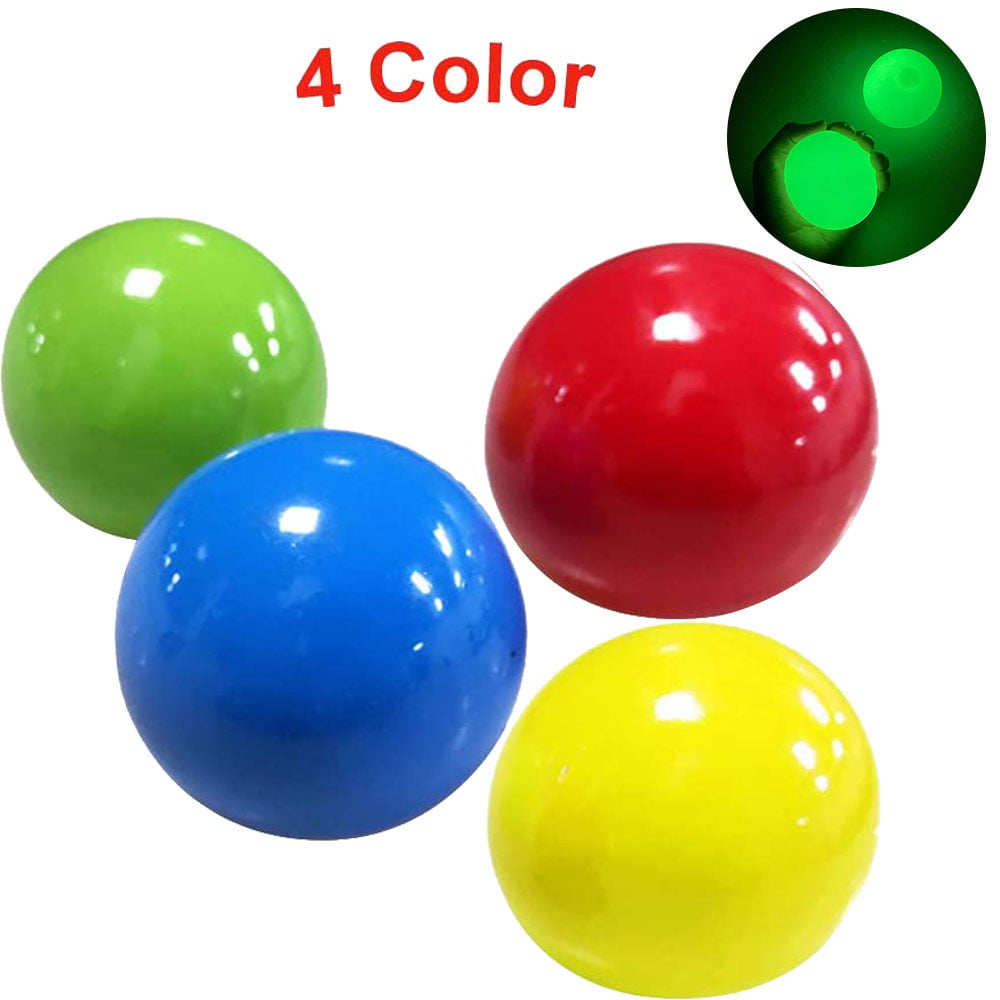 4pcs Sticky Wall Ball Beady Balls Stretchy Reliever Decompression Kids Toys Gift 