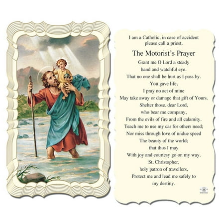 

Saint Christopher Catholic Prayer Holy Card with Prayer on Back Pack of 50