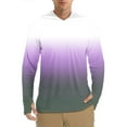thumbnail image 2 of Txeol Men's Sun Protection Long Sleeve Hoodies Outdoor Rash Guard Fishing Shirts Gradient Color Athletic Pullover with Thumb Hole,Multicolor,L, 2 of 5