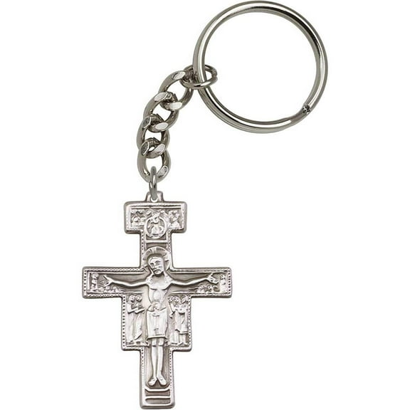 Antique Silver San Damiano Keychain