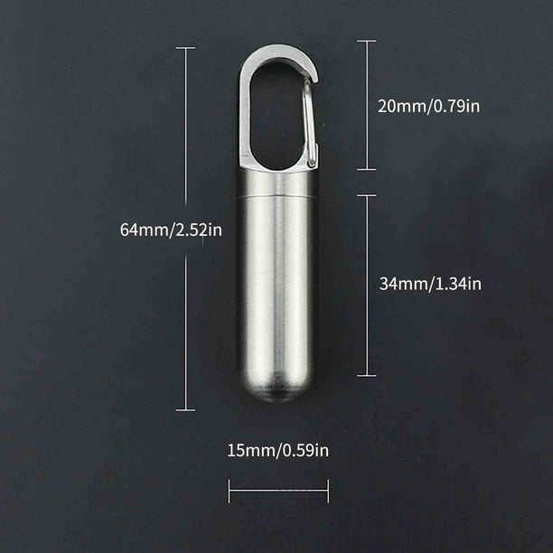 Estuche llavero de acero inoxidable, mini pastillero llavero para hombres y mujeres, hermético e impermeable, pequeño contenedor de almacenamiento para medicamentos, vitaminas, aspirinas, bolsa