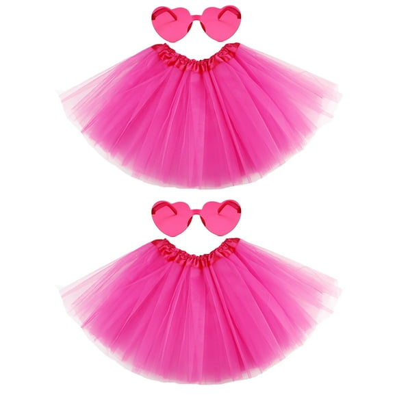 Faldas tipo tutú NSODREEM, 2 unidades, color rosa intenso para mujeres y niñas