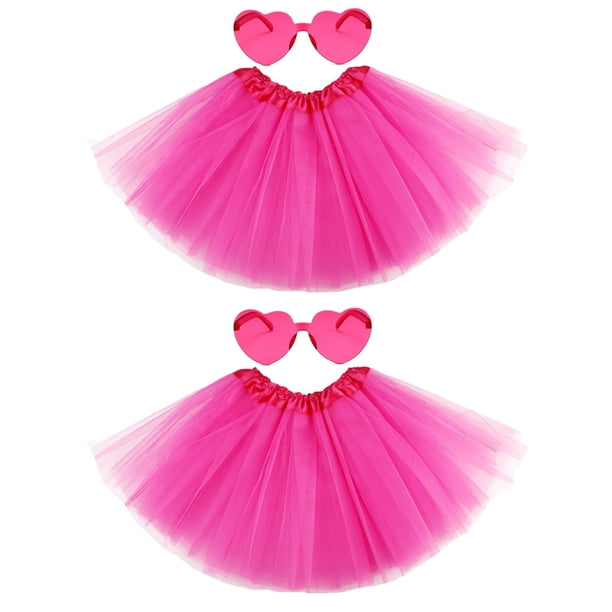 Faldas tipo tutú NSODREEM, 2 unidades, color rosa intenso para mujeres y niñas