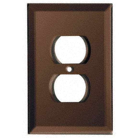 CRL GPP2M0 Duplex Plug Back Painted Glass Cover Plate - Mocha