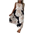 thumbnail image 2 of QUNYINEY Summer Dresses for Women Sleeveless Floral Casual A-Line Dress Empire Waist Flowy Crew Neck Maxi Sundress, 2 of 5