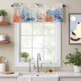 thumbnail image 2 of Ocean Corals Valance Curtain Summer Beach Coral Sea Stars Linen Texture Window Valances Rod Pocket Short Curtains Window Treatments for Kitchen Bedroom Bathroom Laundry 60" x 18", 2 of 9