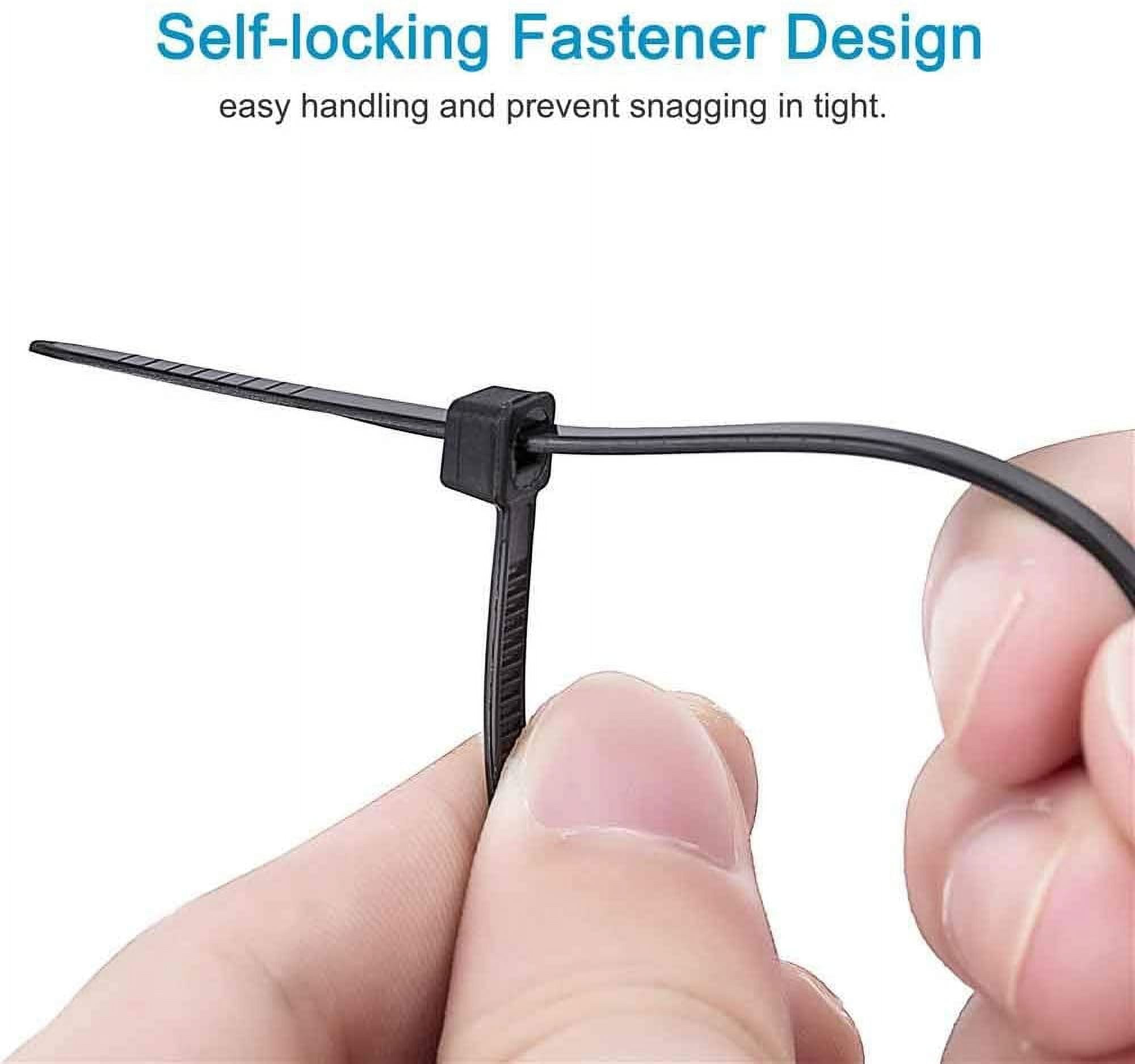 PartyKindom Nylon Cable Ties Black for Fixing, Self-Locking Design, Weather Resistant 1000Pcs