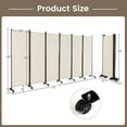 thumbnail image 2 of LILEYI 6 Panel Room Divider, 132W x 68H Large Folding Privacy Screen, Rolling Partition Room Dividers for Home Office Studio Separation, Freestanding Fabric Wall Divider Screen on Wheels, Beige, 2 of 16