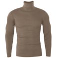 thumbnail image 4 of NY Threads Men's Ribbed Turtleneck Slim Fit Pullover Casual Long Sleeves Basic Top, XX-Large, Khaki, 4 of 10