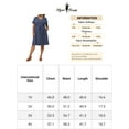thumbnail image 2 of Unique Bargains Women's Plus Size V Neck Short Sleeve Chambray Denim Dresses 1X Dark Blue, 2 of 2