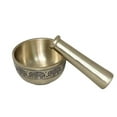 thumbnail image 2 of Brass Mortar and Pestle set/ Brushed Finish with Elephant carved Spice Grinder Pepper Crusher Bowl Pestle, 2 of 5