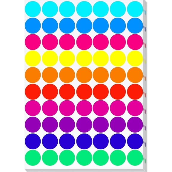 Dot Stickers 2100 Pcs 10 Color Circle Color Coding Labels 0.74 Inch for Office, Classroom